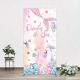 Lofaris Mermaid Oneder The Sea Birthday Cartoon Rectangle Backdrop